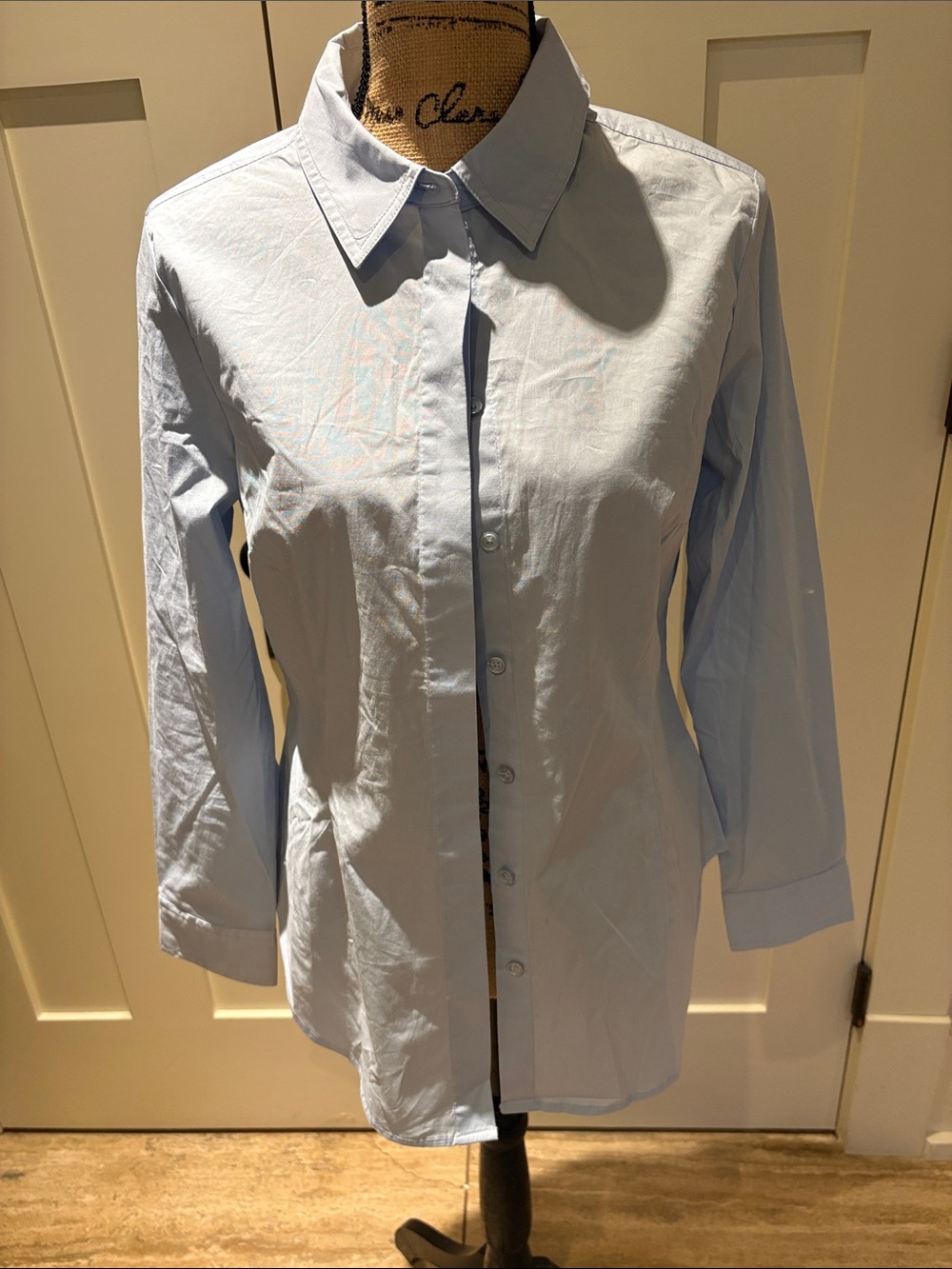 Mango Light Blue Women's Button-Down Shirt
